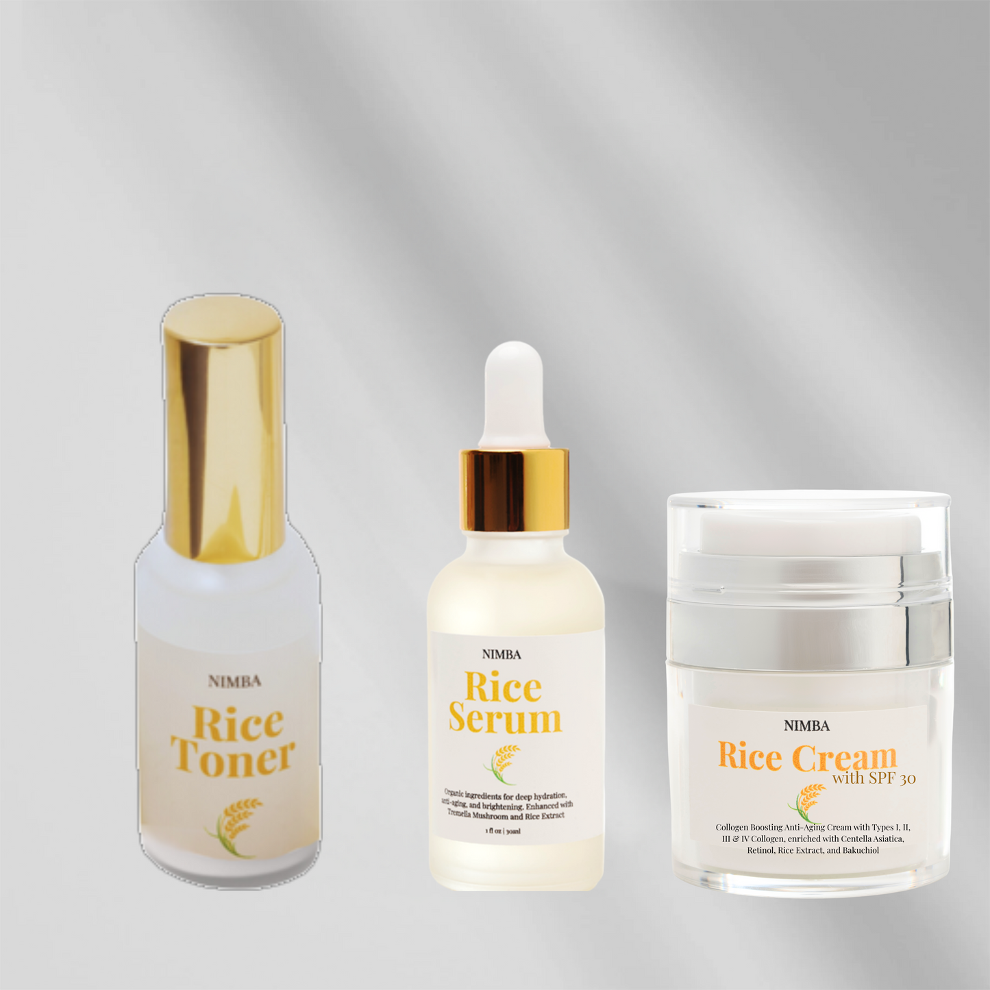 nimba rice toner serum and cream set for glowing skin,
rice-based skincare trio by nimba for hydration and brightness,
gentle and natural toner serum cream set by nimba,
nimba skincare set with rice extract for even skin tone,
complete facial care set by nimba rice toner serum and cream,
lightweight and nourishing nimba rice skincare combo,
daily skincare routine with nimba rice toner serum and cream,
anti-aging and brightening rice skincare set by nimba,
nimba rice extract skincare set suitable for