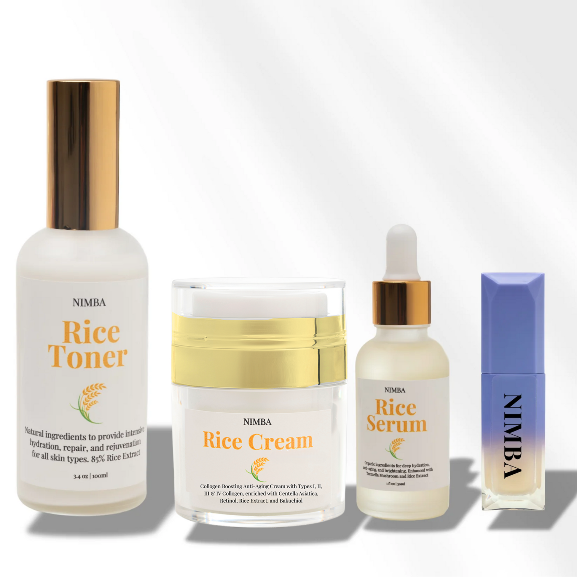 nimba rice toner serum and cream set for glowing skin,

rice-based skincare trio by nimba for hydration and brightness,

gentle and natural toner serum cream set by nimba,

nimba skincare set with rice extract for even skin tone,

complete facial care set by nimba rice toner serum and cream,

lightweight and nourishing nimba rice skincare combo,

daily skincare routine with nimba rice toner serum and cream,

anti-aging and brightening rice skincare set by nimba,

nimba rice extract skincare set suitable for