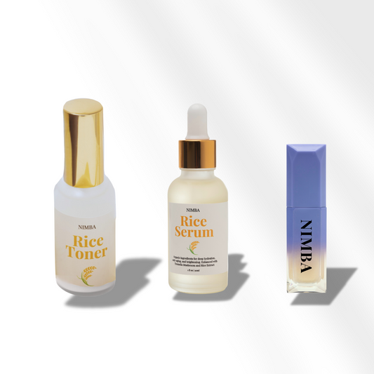 nimba rice toner and serum set for glowing hydrated skin,

rice-based toner and serum duo by nimba for daily skincare,

lightweight and nourishing nimba toner and serum set,

gentle rice extract skincare set for brightening and firming,

nimba toner and serum combo with clean minimal packaging,

natural rice skincare set for even tone and smooth texture,

hydrating nimba toner and serum ideal for all skin types,

nimba rice serum and toner on bathroom shelf aesthetic,
