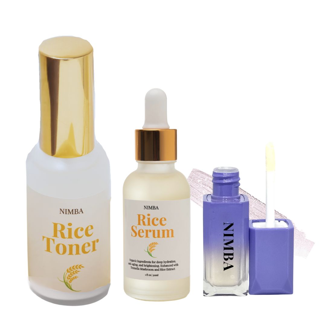 Rice toner, rice serum, lip butter